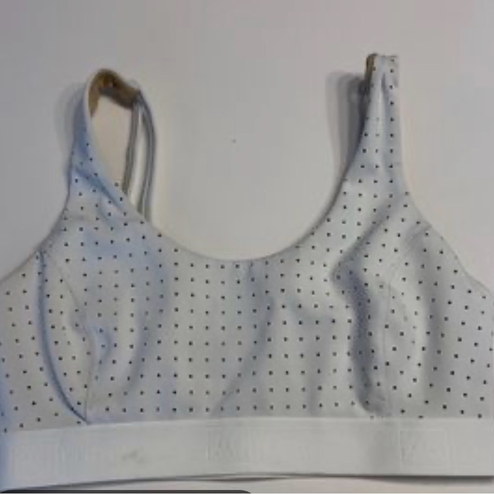 Aurum Elegant White Dotted Sports Bra